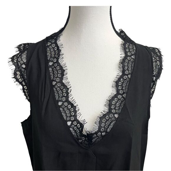 NWT Romantichut Sleeveless Detailed Trim Tunic Blouse Size Large - Picture 2 of 7